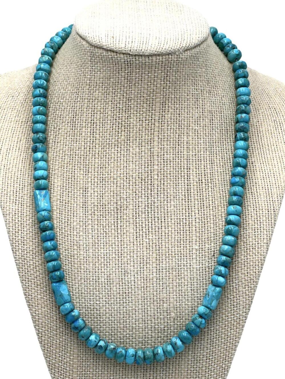 DTR Jay King Turquoise Beaded Necklace in Sterling Silver